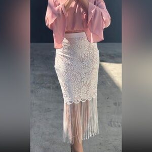 Elegant Lace and fringe Skirt